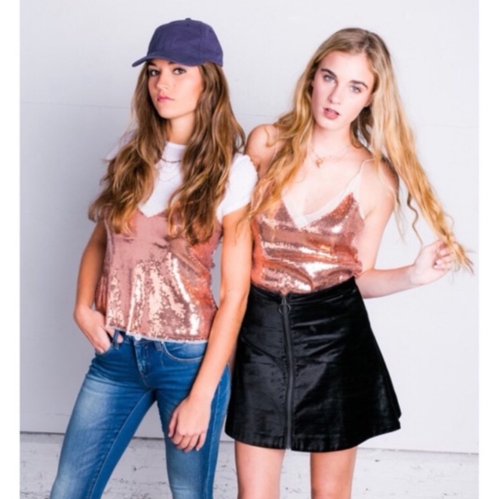 FREE PEOPLE Sassy Sequins Rose Cami - Picture 5 of 6